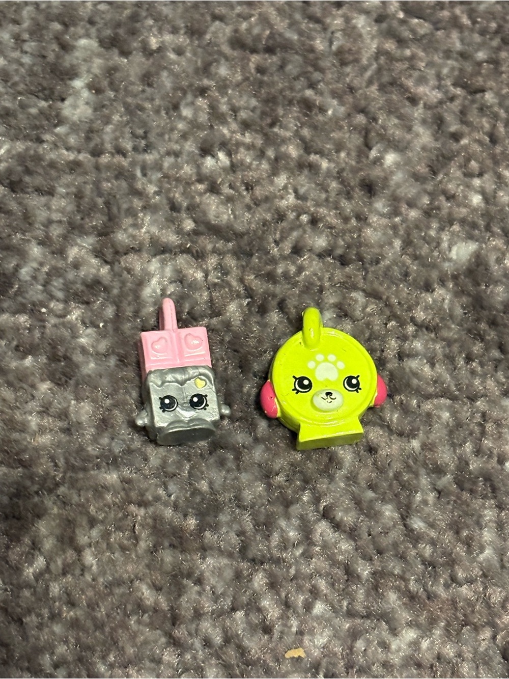 Shopkins Lime Green & Pink Mini Charm Pair